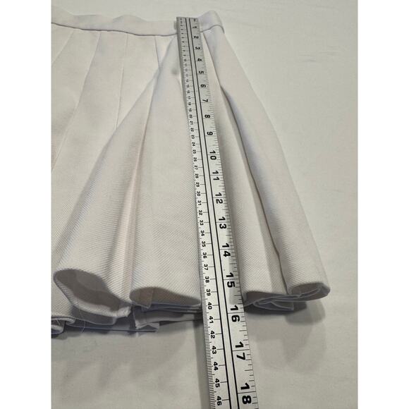 Theory Womens Summer Pique Pleated Mini Skirt Size 0 White Knit A-Line High Rise - Picture 8 of 8